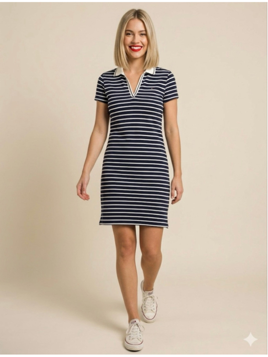 Tommy Hilfiger Dresses & Skirts - Tommy Hilfiger Navy White Stripe Polo Mini Dress M